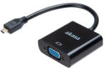 Akasa AK-CBHD21-15BK 0, 15 M HDMI D (Micro) VGA (D-Sub) Fekete video átalakító kábel (AK-CBHD21-15BK)