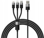 Baseus SUP0002696 USB 3.2 Gen 1 (3.1 Gen 1) 1, 2 M USB A USB C/Micro USB-A/Lightning Fekete USB kábel (BASKBK47333)