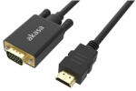 Akasa AK-CBHD26-20BK 2 M HDMI A VGA (D-Sub) Fekete video átalakító kábel (AK-CBHD26-20BK)
