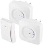 Somogyi Elektronic DBKS1001AC vezeték és elem nélküli csengő készlet, 1x nyomógomb + 2x csengő, 100m hatótáv, 36 dallam, szabályozható hangerő, IP44, fényjelzés, kinetikus nyomógomb (DBKS1001AC)