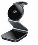 Dviced 3-in-1 Magnetic Qi2 wireless charger stand w cable, wall charger - Tarnish gray (DV230009) (DV230009)