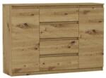  Komód 4 Fiókos 2 Ajtós - R140-S4 Artisan Tölgy