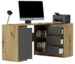 Mobene Modern Sarok Számítógépasztal N12 - Artisan Tölgy - Antracit