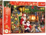 Trefl Puzzle Trefl din 200 piese - Moș Crăciun lângă șemineu (13306) Puzzle
