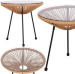 SPRINGOS kerti Asztal 50x40x40cm - Fekete, Bézs (GF0089)