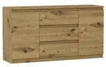  Komód, 3 Fiókos, 2 Ajtós, R140-S3, 140x76X40 cm, Kézműves Sonoma