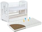 Klups Patut Klups Safari alb cu sertar, include saltea cocos lux grosime 9 cm (8291)