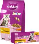 Whiskas WHISKAS Száraz macskaeledel cica junior csirkével 14 kg + WHISKAS Junior Poultry Feast in Jelly - nedves macskaeledel - 40x85 g