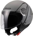 LS2 OF558 Sphere Lux II Minimum nyitott motoros bukósisak fekete-szürke