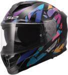 LS2 FF818 Storm III Kaos zárt motoros bukósisak fekete-lila-kék