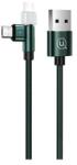 USAMS u60 adatkábel, usb - microusb, 100cm, forgatható fej, led jelzés, sötétzöld (SJ478_MICROUSB_DG)