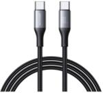 JOYROOM s-a28 flash series adatkábel, type-c - type-c, 60w, gyorstöltő, 100cm, cipőfűző, fekete (S-A28_CCB)