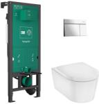 Hansgrohe EluPura S Teljes WC-szett falsík alatti öblítőrendsz. , iFrame Element E nyomólap, EluPura WC-ülőke, króm 60303 (60303000)
