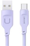 USAMS lithe series adatkábel, usb - type-c, 6a, pd gyorstöltő, 120cm, led jelzés, lila (SJ568USB03)