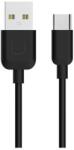 USAMS u-turn adatkábel, usb - type-c, 2a, gyorstöltő, 100cm, fekete (TCUSBXD01)