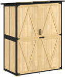 Aosom Fa és acél kerti szerszámos szekrény időjárásálló kerti tároló dupla ajtóval