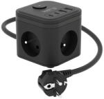Kerg Prelungitor KERG SMART - 3-SOCKET POWER STRIP + USB-A+USB-C CHARGER 1.5M 3×1.5MM2 H05VV-F 16A/250V (M02728)