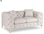 Mebel Elite Kétszemélyes kanapé krém színben, bársony kárpittal SORRENTO 2S