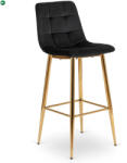 Mebel Elite Bárszék fekete bársony, ARIEL
