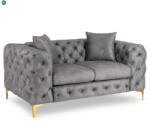 Mebel Elite Kétszemélyes kanapé szürke színben, bársony kárpittal SORRENTO 2S