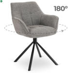 Mebel Elite Forgó szék szürke színben, bouclé kárpittal. PEONY