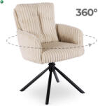 Mebel Elite Forgó szék bézs színben, kordbársony kárpittal, JUNE