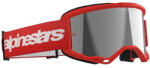 Alpinestars Vision 3 Wordmark Cross szemüveg - Piros (Ezüst tükrös plexivel)