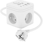 Kerg Prelungitor KERG SMART - 3-SOCKET POWER STRIP + USB-A+USB-C CHARGER 1.5M 3×1.5MM2 H05VV-F 16A/250V (M02727) - pcone