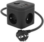 Kerg Prelungitor KERG SMART - 3-SOCKET POWER STRIP + USB-A+USB-C CHARGER 1.5M 3×1.5MM2 H05VV-F 16A/250V (M02729)