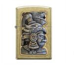 Zippo antik sárgaréz benzines öngyújtó - Rick Rietveld Maja faragás mintával (Z-190104-4)