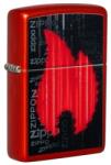 Zippo benzines öngyújtó - metál piros, stilizált láng mintával (Z-152022)