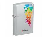 Zippo szálcsiszolt króm benzines öngyújtó - Színes geometrikus sport mintával (Z-190113-5)