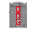 Zippo Benzines Vihargyújtó - Króm, geometrikus mintával (Z-190102-1)