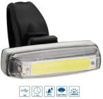 VeloGo USB tölthető LED kerékpár lámpa (COB, 80 Lumen, Fekete) (8200190)