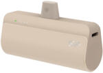 Silicon Power QD50 mini power bank, 5000mAh, USB-C PD 20W, beépített csatlakozó, kompakt, Vanilla (SP5K0MAPBKQD500V)