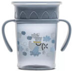 Lorelli My Friend Tanulópohár Szilikon 360°-os itatócsőrrel, Kék maci 12+ hó (275 ml/db) - diaper