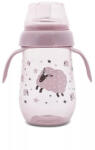 Lorelli My Friend Tanulópohár Aszimmetrikus szilikon csőrrel, Rózsaszín bárány 6+ hó (250 ml/db) - diaper