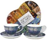 Queen Isabell Monet porcelán csésze aljjal szett 250 ml - szív díszdobozos - Vizililiomok (IMO-PP-W25MN256B-23878)