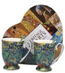 Queen Isabell Van Gogh Íriszek porcelán bögre szett kanállal 300 ml - szív díszdobozos (IMO-PP-W25VG110-23984)