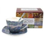 Queen Isabell Monet porcelán csésze aljjal kanállal - 250 ml - Vizililiomok (IMO-PP-W25MN260-1-23410)