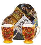 Queen Isabell Van Gogh Napraforgók porcelán bögre kanállal szett 300 ml - szív díszdobozos (IMO-PP-W25VG510-24103)