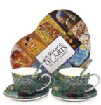 Queen Isabell Van Gogh Íriszek porcelán csésze aljjal, kanállal szett - 250 ml - díszdobozos (IMO-PP-W25VG160B-23069)