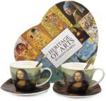 Queen Isabell Leonardo de Vinci porcelán csésze aljjal és kanállal szett 250 ml - díszdobozos - Mona Lisa (IMO-PP-W25DV160B-23427)