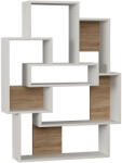 Timeless Home Raft asimetric modern 132x101x22cm alb-stejar (ASI30006) Raft
