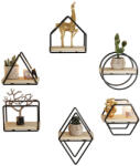 Timeless Home Set de rafturi de perete, 6 piese, negru (ASI30056) Raft