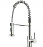 MYQualife Konyhai csaptelep, kihúzható csővel, ezüst nikkel, 45cm magas (K4)