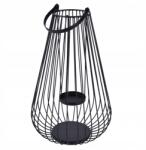 Tajemniczy ogród Dekorációs lampion gyertyatartó fém Lagos fekete 58 cm nappali terasz (5903039445178)