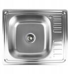 Silesia Emalia Acél mosogató 1 kamrás 60x50x18cm téglalap alakú, jobbos csepegtetővel (LS-6050)
