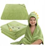  Fürdőlepedő Kapucnival Nagy 105x105cm Sárkány Bársony Puha Zöld (Ręcznik Kąpielowy Z Motywem Zwierzątka)