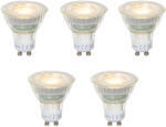 LUEDD 5 darabos GU10 50 mm-es LED izzókészlet átlátszó 2, 5 W 450 lm 2700 K (03406)